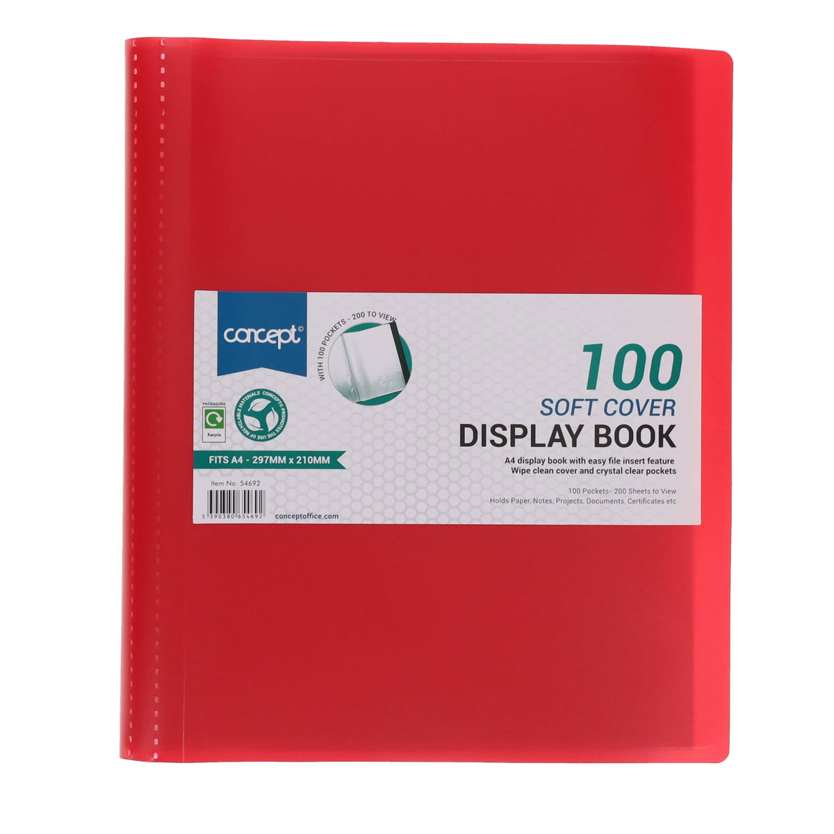 Concept A4 100 Pocket Soft Cover Display Book - ABC School Supplies