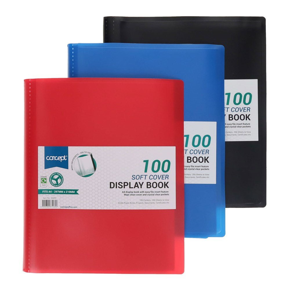 Concept A4 100 Pocket Soft Cover Display Book - ABC School Supplies