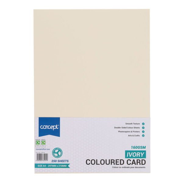 Concept A4 160gsm Card 250 Sheets - ABC School Supplies