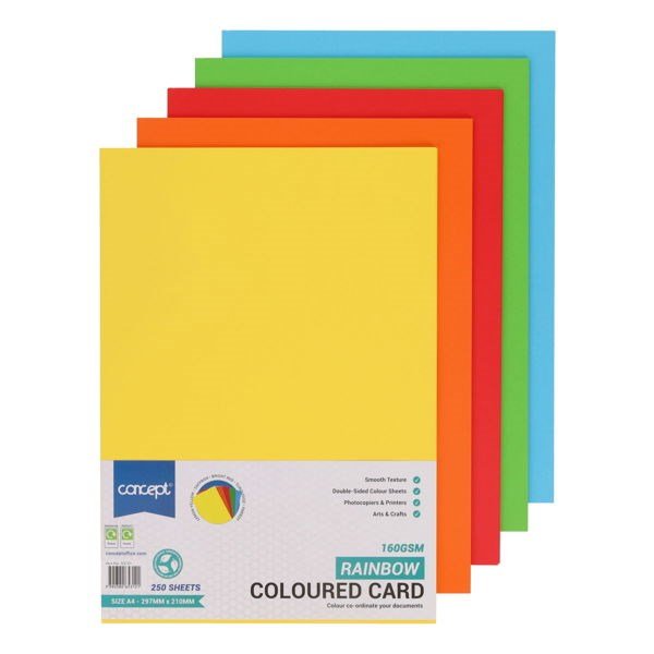 Concept A4 160gsm Card 250 Sheets - ABC School Supplies