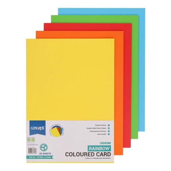 Concept A4 160gsm Card 50 Sheets - ABC School Supplies
