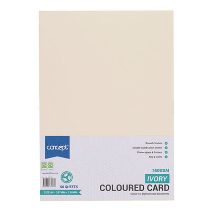 Concept A4 160gsm Card 50 Sheets - ABC School Supplies