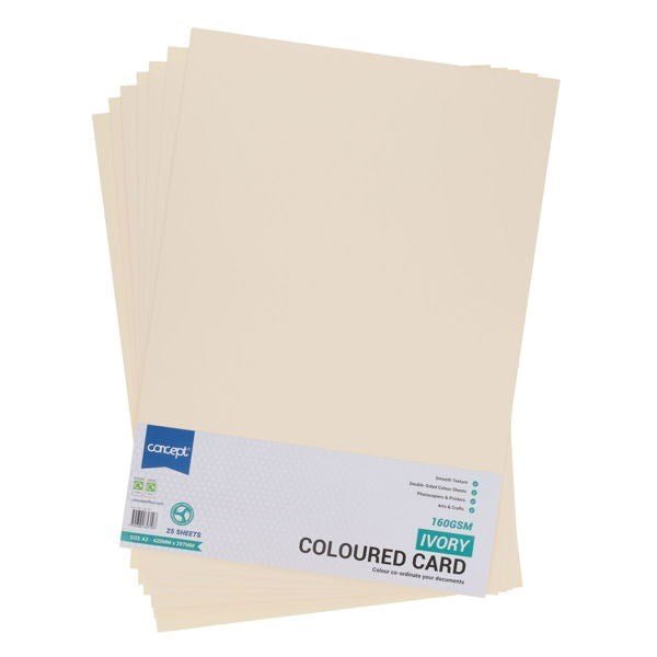 Concept A4 160gsm Card 50 Sheets – Ivory - ABC School Supplies