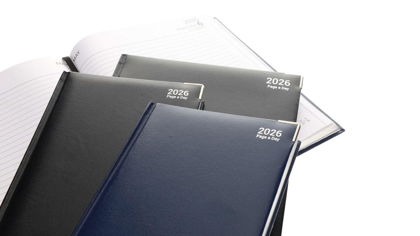 Concept A4 2026 Page A Day Desk Diary - Navy - ABC School Supplies