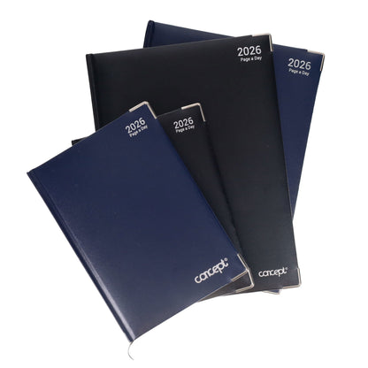 Concept A4 2026 Page A Day Desk Diary - Navy - ABC School Supplies