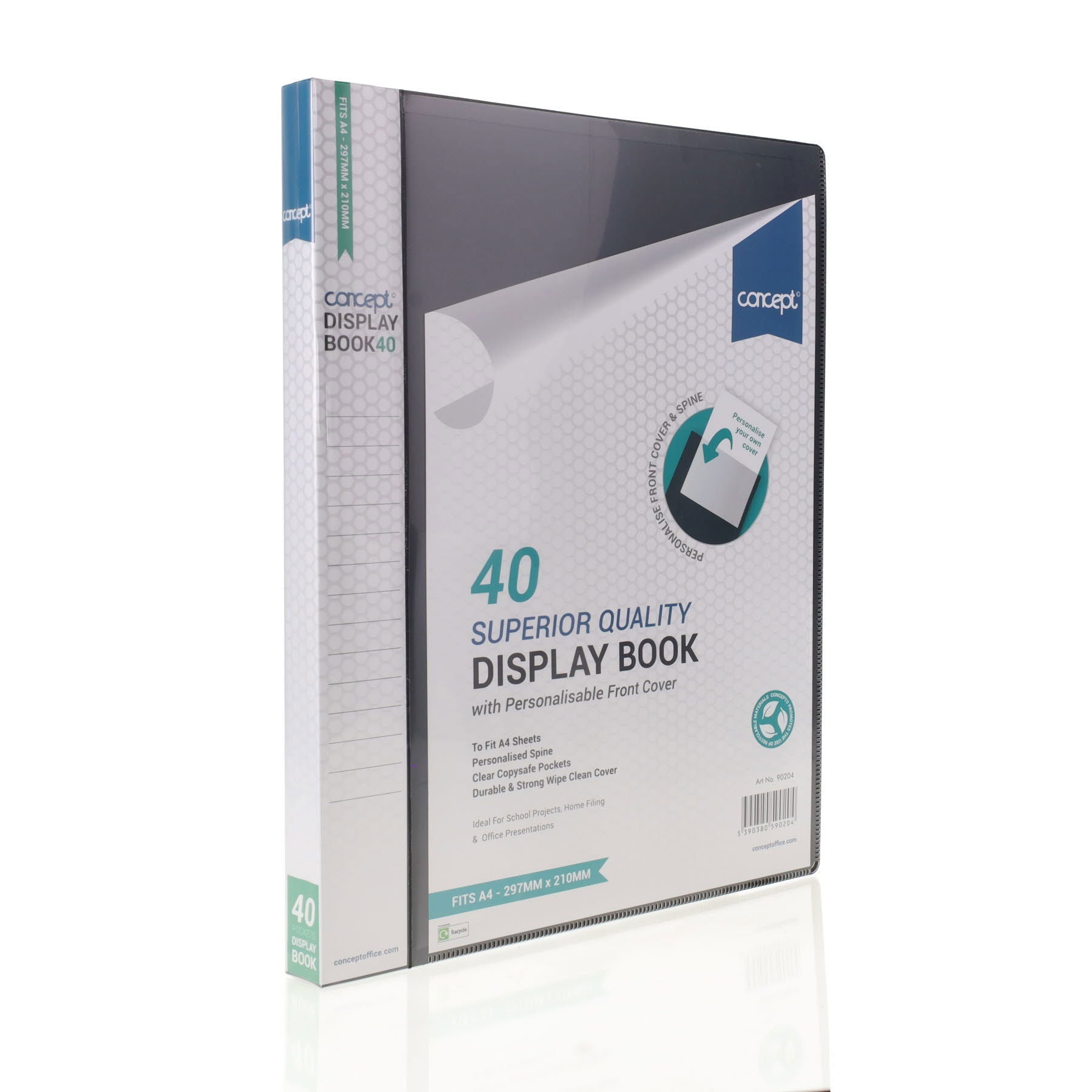 Concept A4 40 Pocket Display Book - Black - ABC School Supplies
