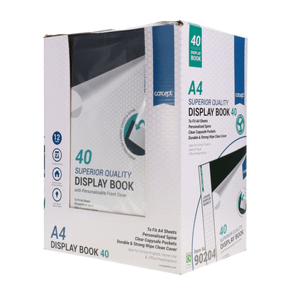 Concept A4 40 Pocket Display Book - Black - ABC School Supplies