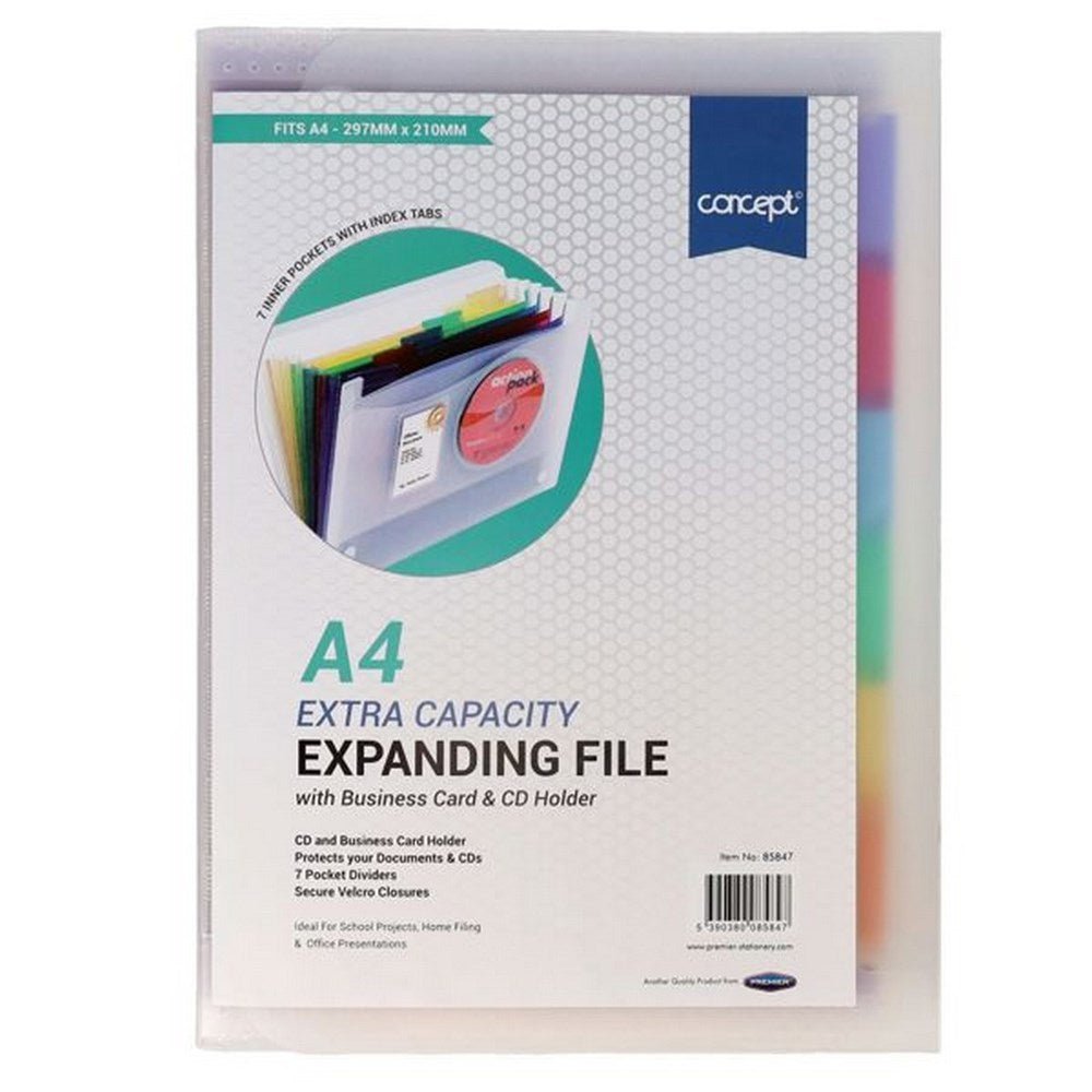 Concept A4 7 Pocket Expanding File - ABC School Supplies