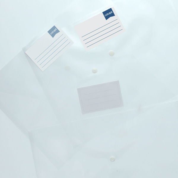 Concept A4 Clear Button Wallets Pack of 3 - ABC School Supplies