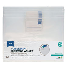 Concept A4 Clear Button Wallets Pack of 5 - ABC School Supplies
