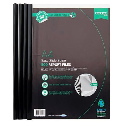**Concept A4 Eco Easy Slide Spine Report Files Pack Of 5 - ABC School Supplies