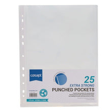 Concept A4 Extra Strong Punched Plastic Pockets Pack Of 25 - ABC School Supplies