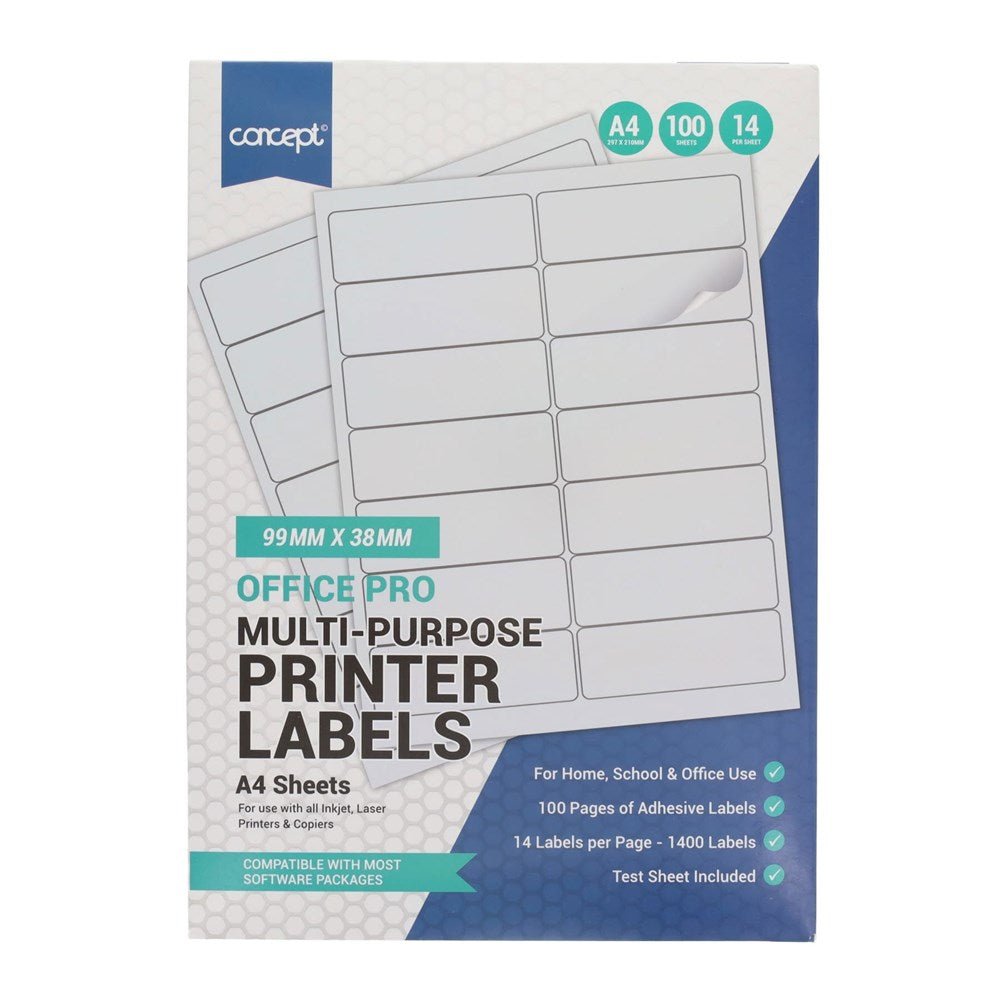 Concept A4 Multi - Purpose Printer Labels - Various - ABC School Supplies