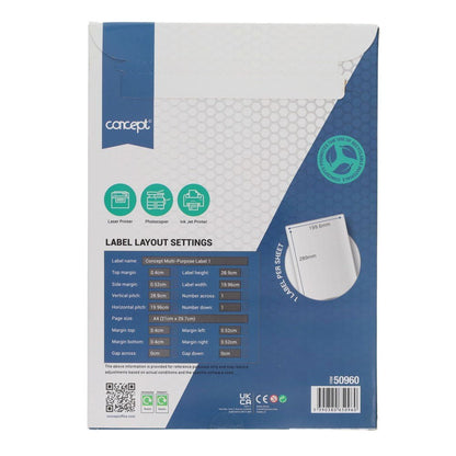 Concept A4 Multi - Purpose Printer Labels - Various - ABC School Supplies