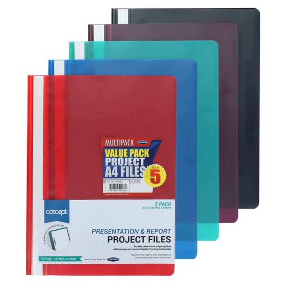 Concept A4 Project Presentation Files Pack of 5 - ABC School Supplies