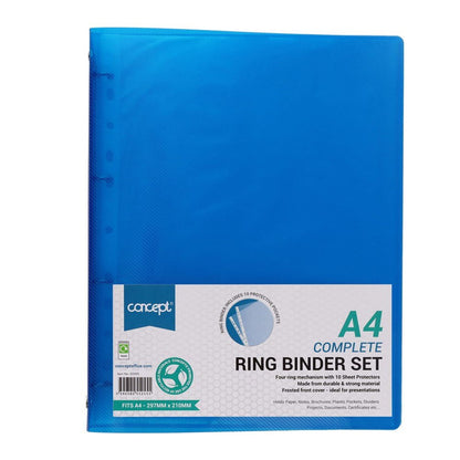 Concept A4 Ring Binder With 10 Punched Pockets - ABC School Supplies