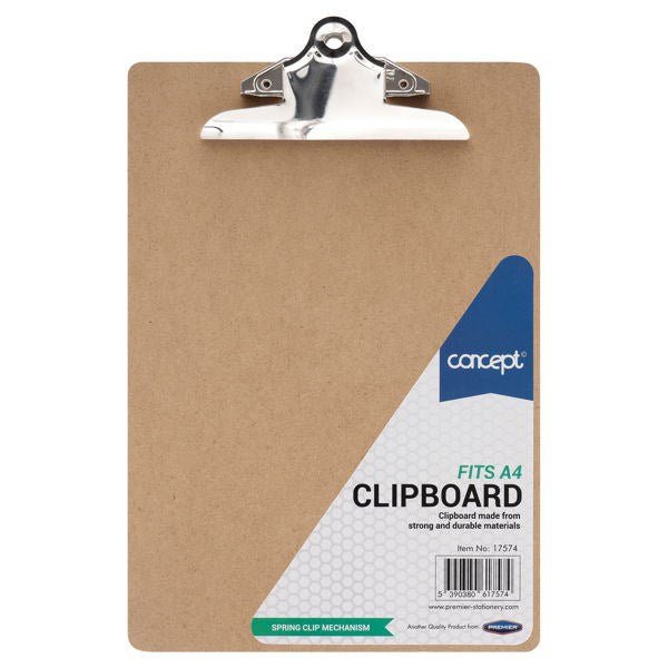 Concept A4 Wooden Clip Board Universal - ABC School Supplies