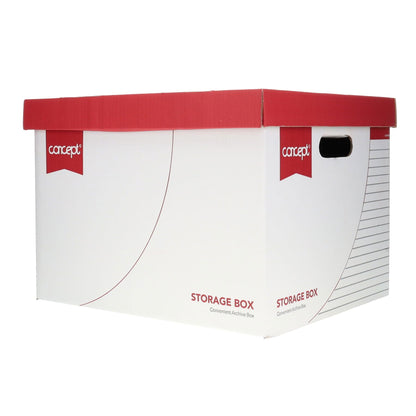 Concept Archive Storage Box Pack of 10 - Red - ABC School Supplies