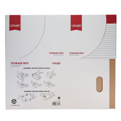Concept Archive Storage Box Pack of 10 - Red - ABC School Supplies