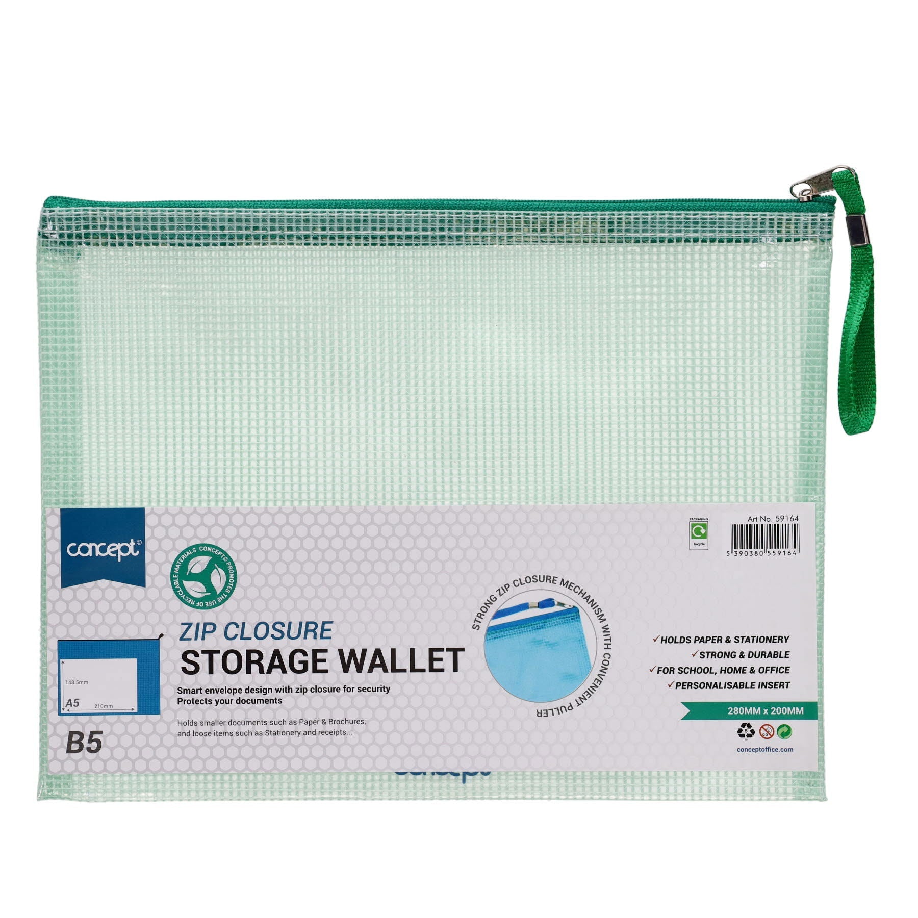 Concept B5 Mesh Storage Wallet - ABC School Supplies