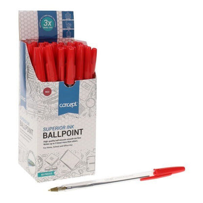 Concept Box of 50 Value Ballpoint Pens - ABC School Supplies