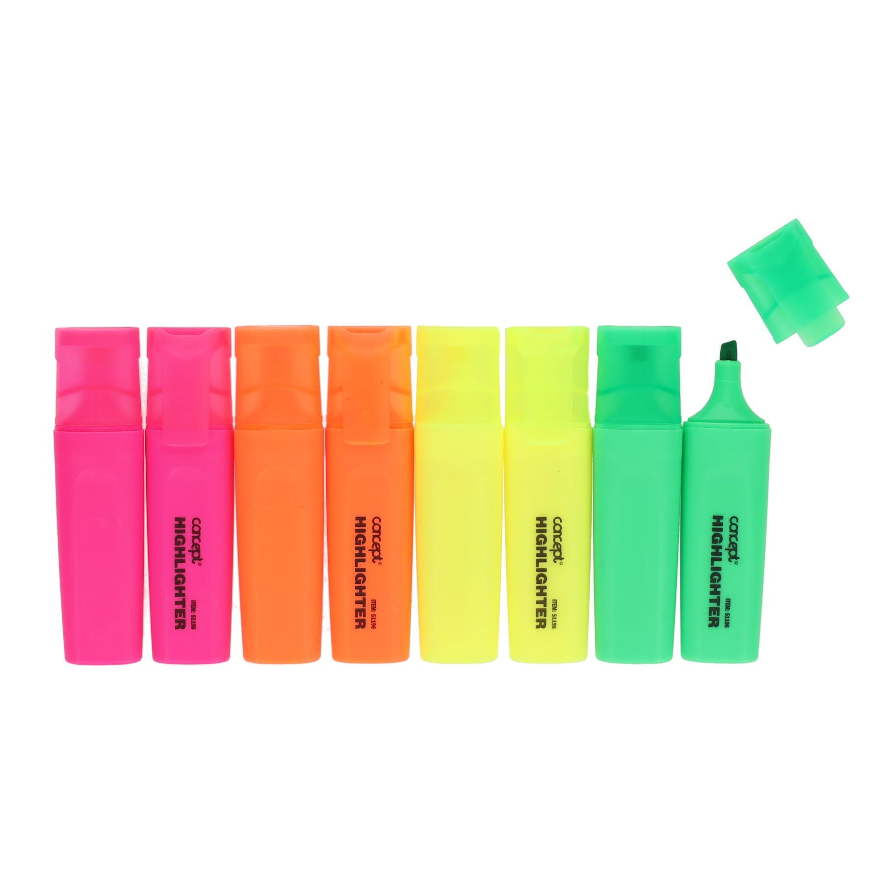 Concept Chisel Tip Highlighters Assorted Pastel Colours - Pack of 48 - ABC School Supplies