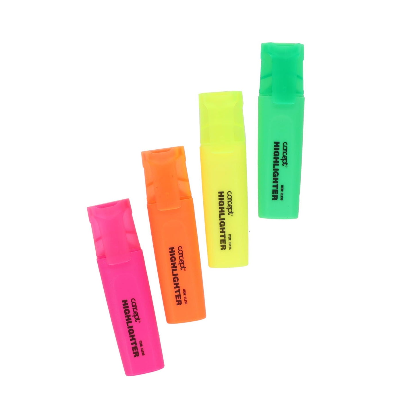 Concept Chisel Tip Highlighters Assorted Pastel Colours - Pack of 48 - ABC School Supplies