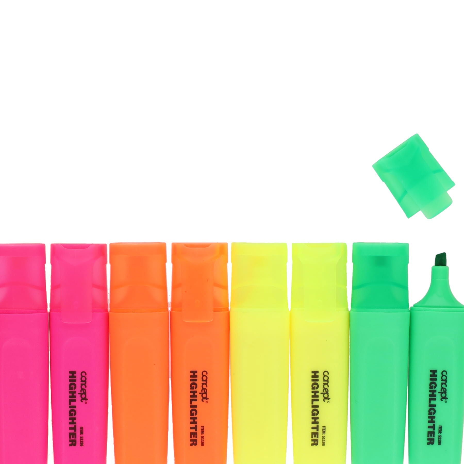 Concept Chisel Tip Highlighters Assorted Pastel Colours - Pack of 48 - ABC School Supplies