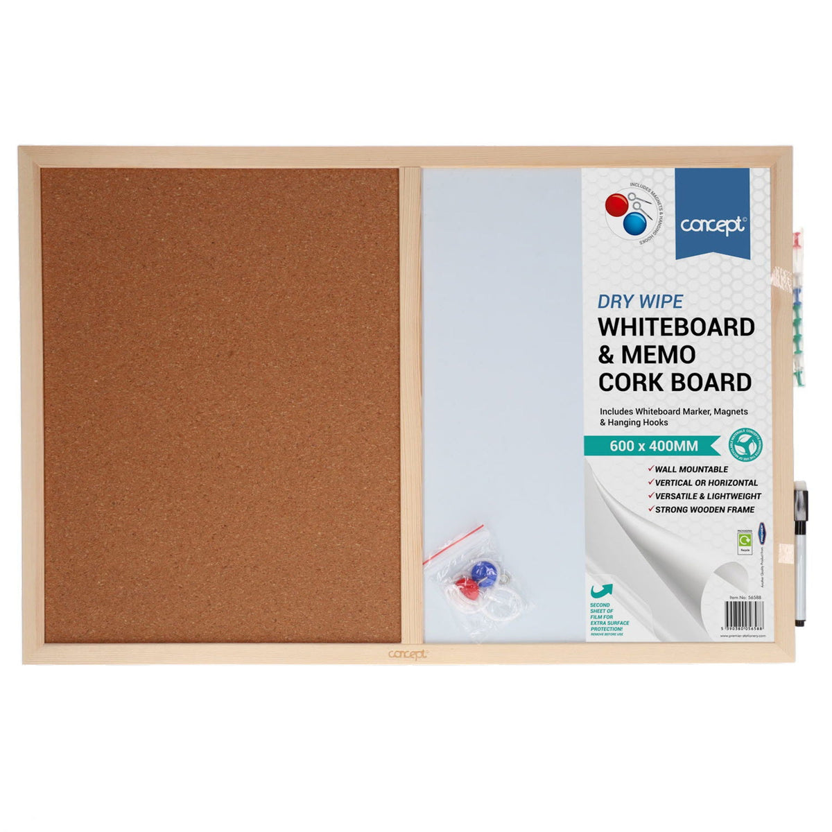 Concept Combo Notice Board 60x40cm - ABC School Supplies