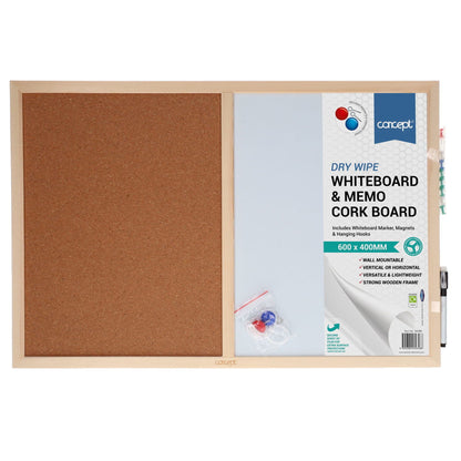 Concept Combo Notice Board 60x40cm - ABC School Supplies