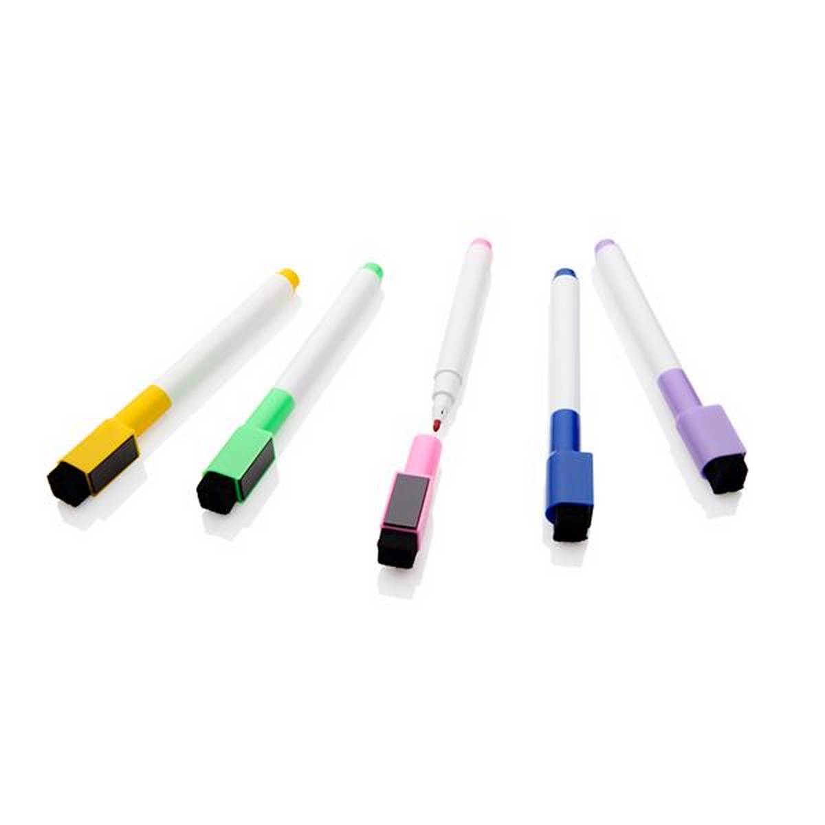 Concept Drywipe Markers Pack Of 5 With Eraser Lid - Assorted Colours - ABC School Supplies