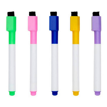 Concept Drywipe Markers Pack Of 5 With Eraser Lid - Assorted Colours - ABC School Supplies