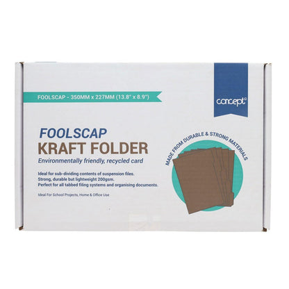 Concept Foolscap Kraft Folder Box of 50 - ABC School Supplies