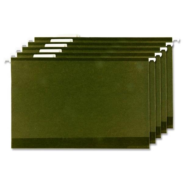 Concept Foolscap Reinforced Suspension Files - Green - Pack of 5 - ABC School Supplies
