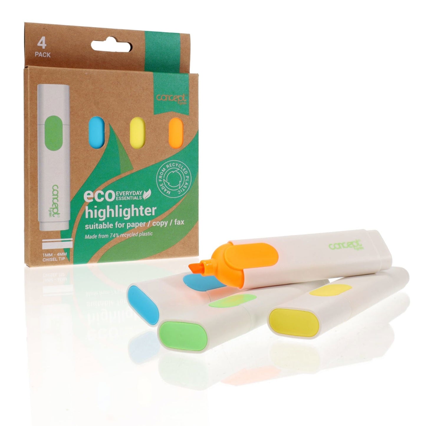 Concept Green Highlighters Pack of 4 - ABC School Supplies