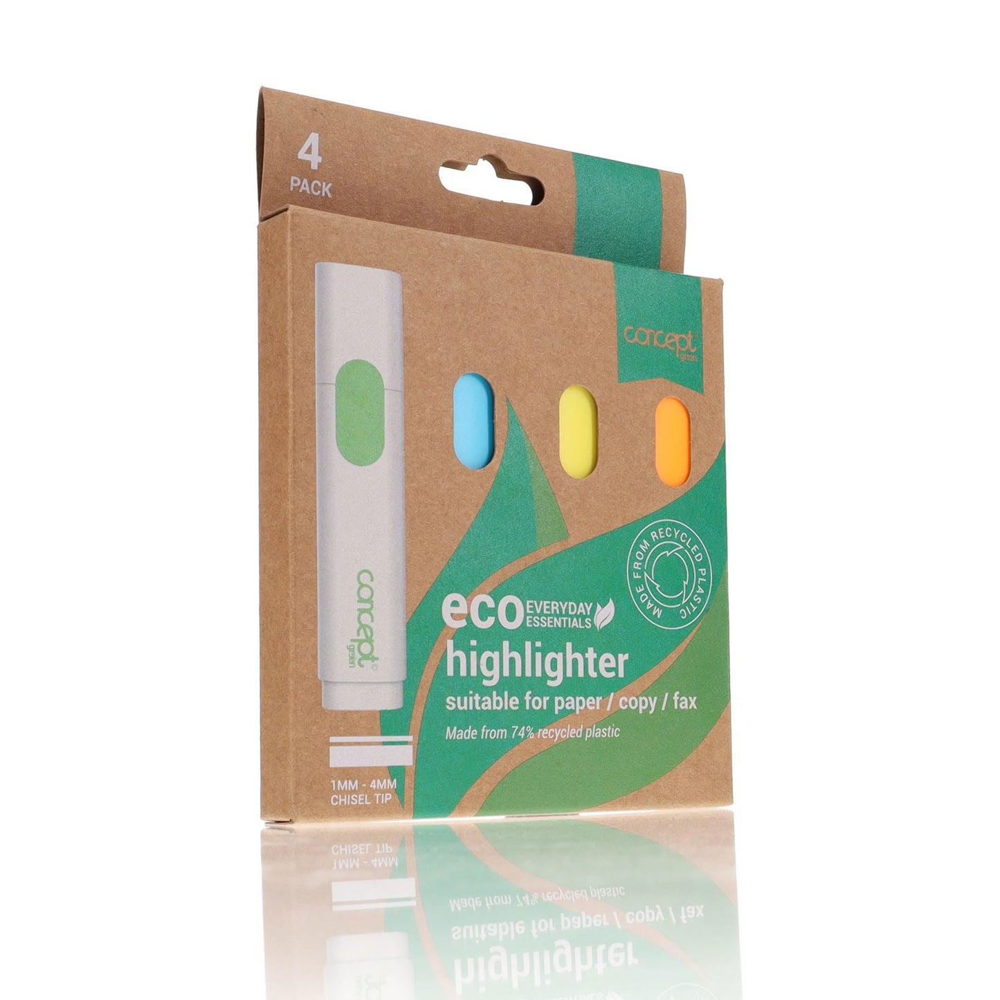 Concept Green Highlighters Pack of 4 - ABC School Supplies