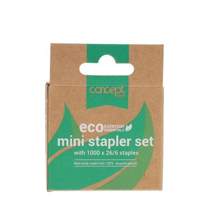 Concept Green Mini Stapler Set With 1000 X 26/6 Staples - ABC School Supplies