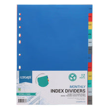 Concept Monthly Subject Dividers - 12 Part - ABC School Supplies