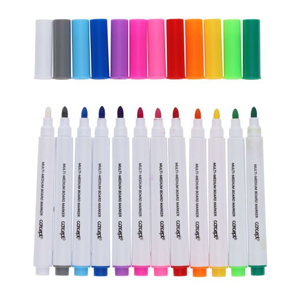 Concept Multi-Medium Whiteboard Markers Pack of 12 - ABC School Supplies