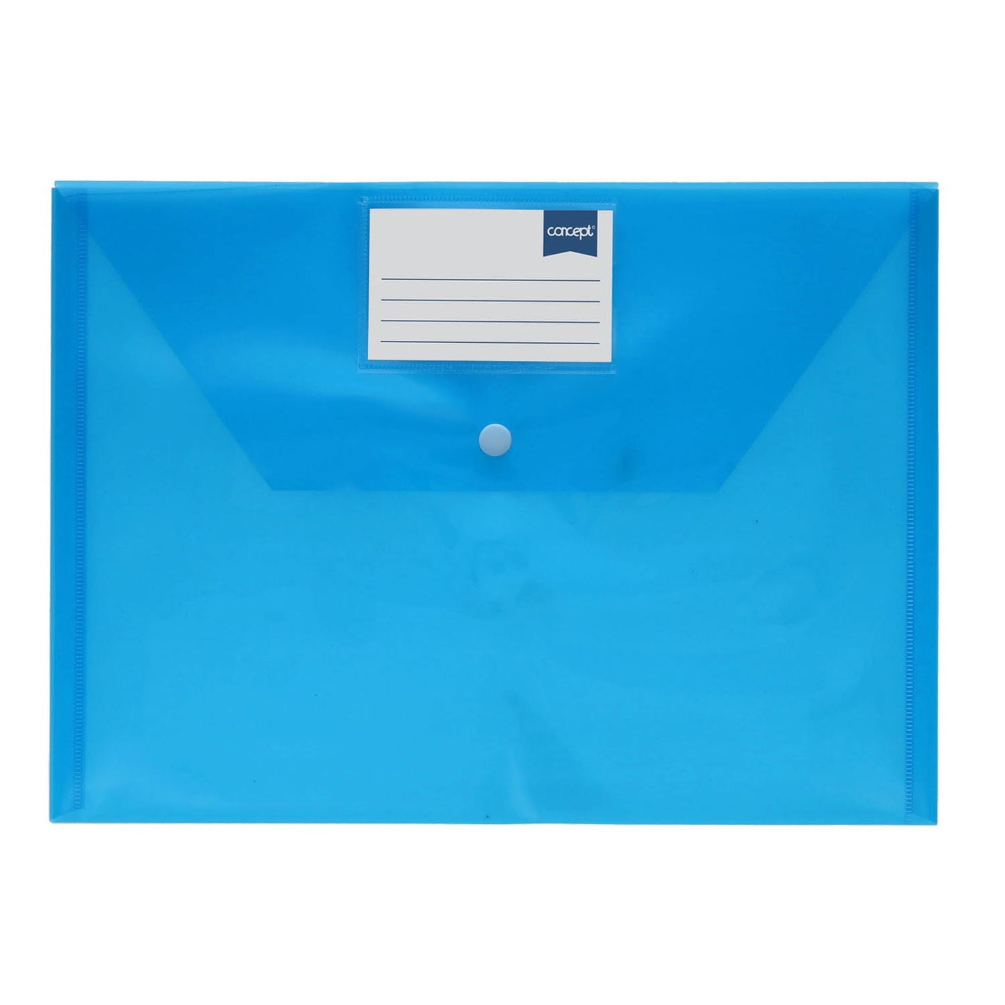 Concept Pack of 5 A4 Clear Coloured Button Wallets - ABC School Supplies