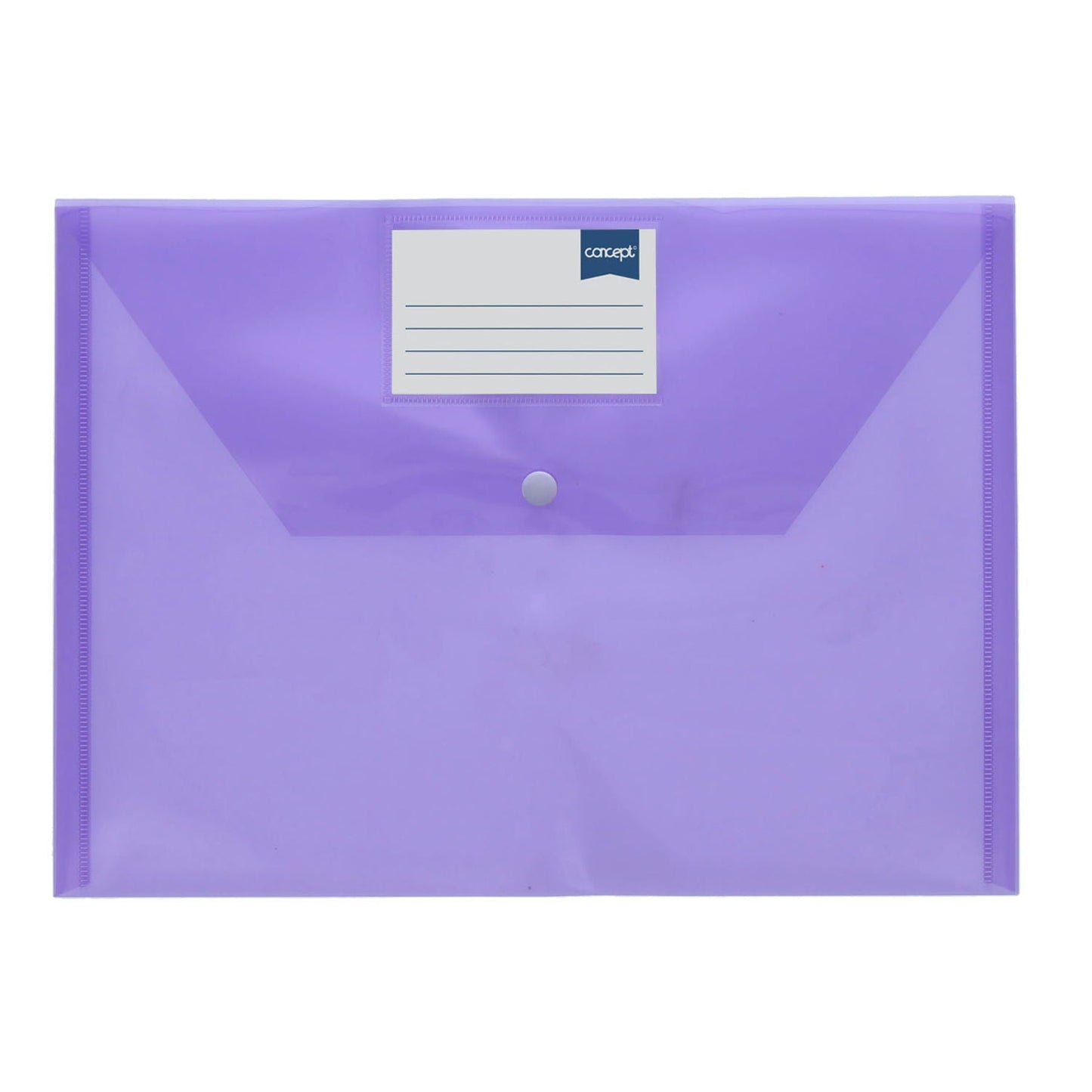 Concept Pack of 5 A4 Clear Coloured Button Wallets - ABC School Supplies