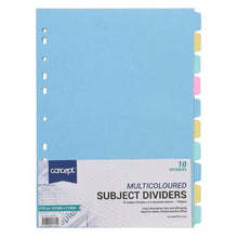 Concept Subject Dividers 150gms - 10 Part - ABC School Supplies