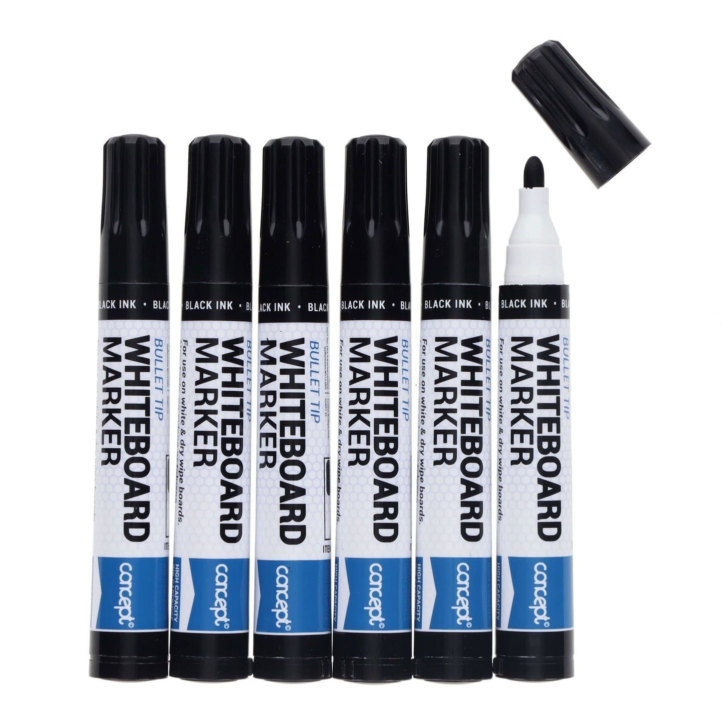 Concept Teacher Whiteboard Markers (Black) Bullet Tip Box of 48 - ABC School Supplies