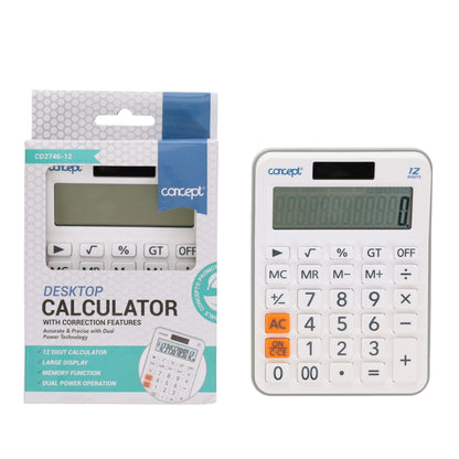 Concept Teachers Desktop Dual Powered 12 Digit Calculator - ABC School Supplies
