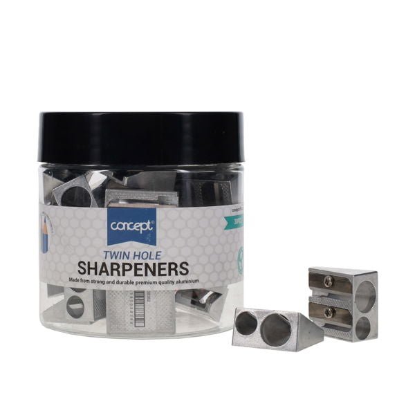 Concept Twin Hole Metal Pencil Sharpener - ABC School Supplies