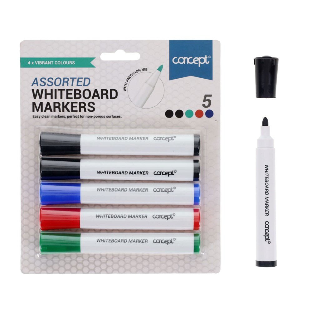 Concept Whiteboard Markers Pack of 5 - ABC School Supplies