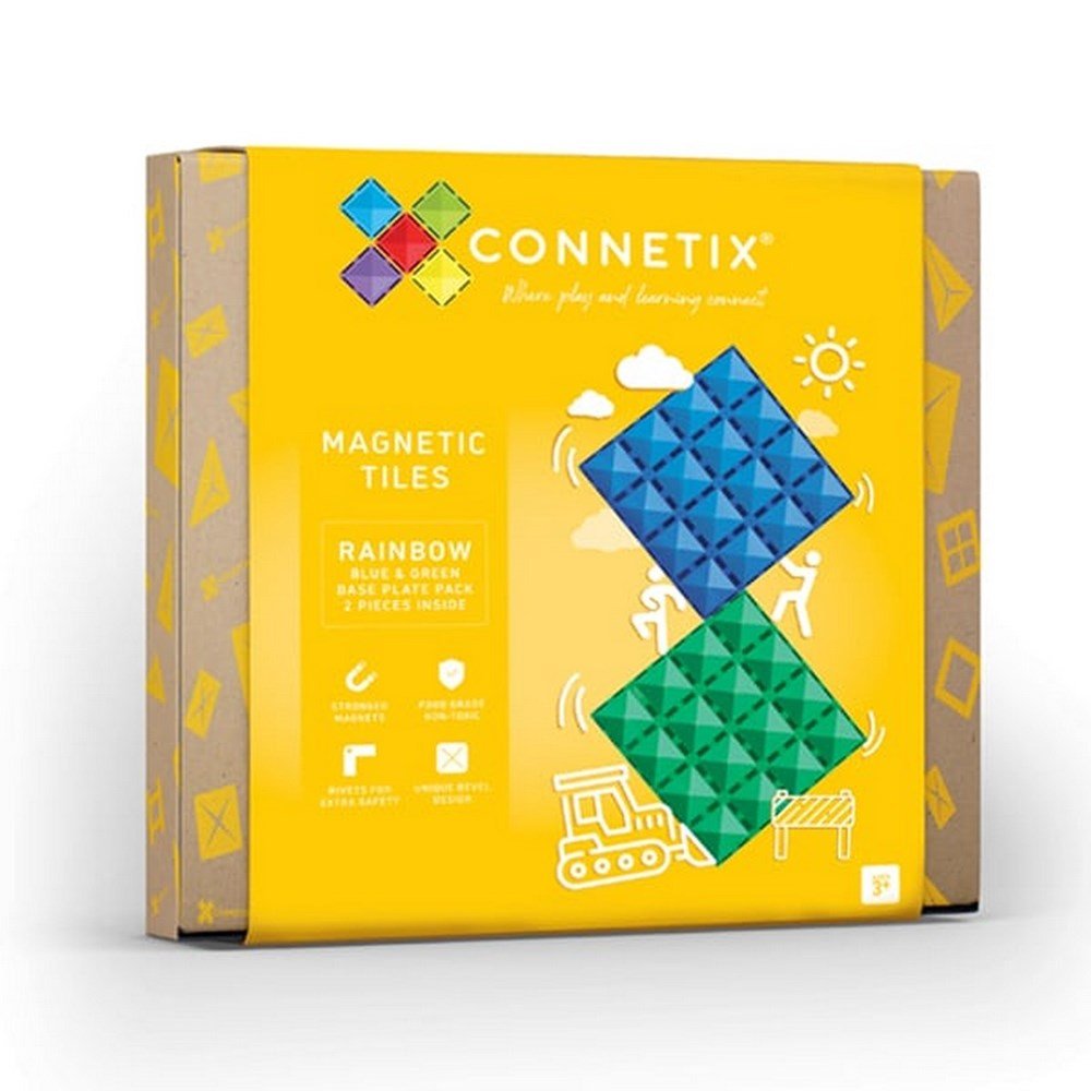 Connetix Rainbow Blue and Green Base Plate Set of 2 - ABC School Supplies