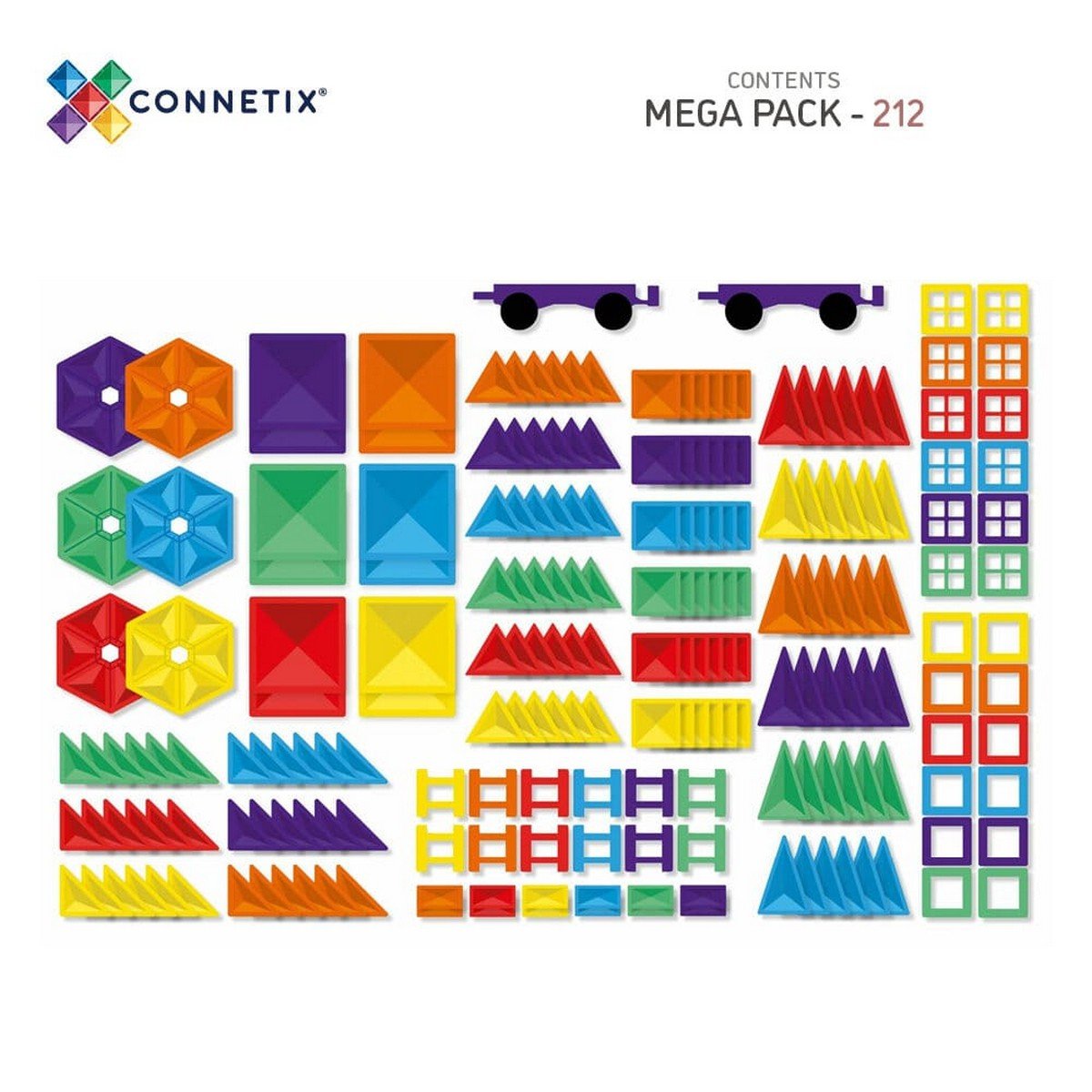 Connetix Rainbow Mega Pack of 212 pcs - ABC School Supplies