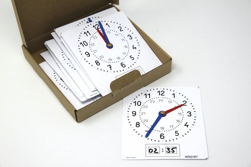 Write-on/Wipe-off Pupils Clock Set of 10