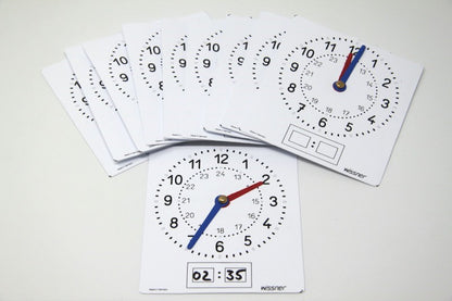 Write-on/Wipe-off Pupils Clock Set of 10